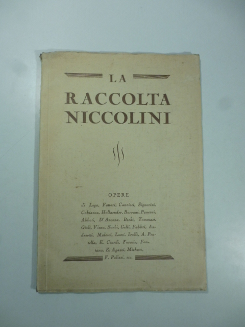 Esposizione e vendita all'asta della raccolta Niccolini nella sala della Galleria Geri. Milano. 27 - 29 dicembre 1932